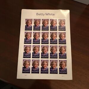 2025 USPS Betty White Forever Stamp Sheet Pane Of 20 Stamps